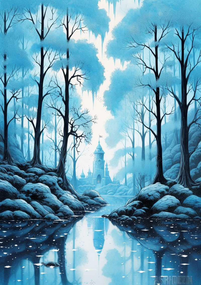 建筑国风山水雪景插画背景,插画/手绘图,插画/手绘图库,插画/手绘图下载,插画/手绘